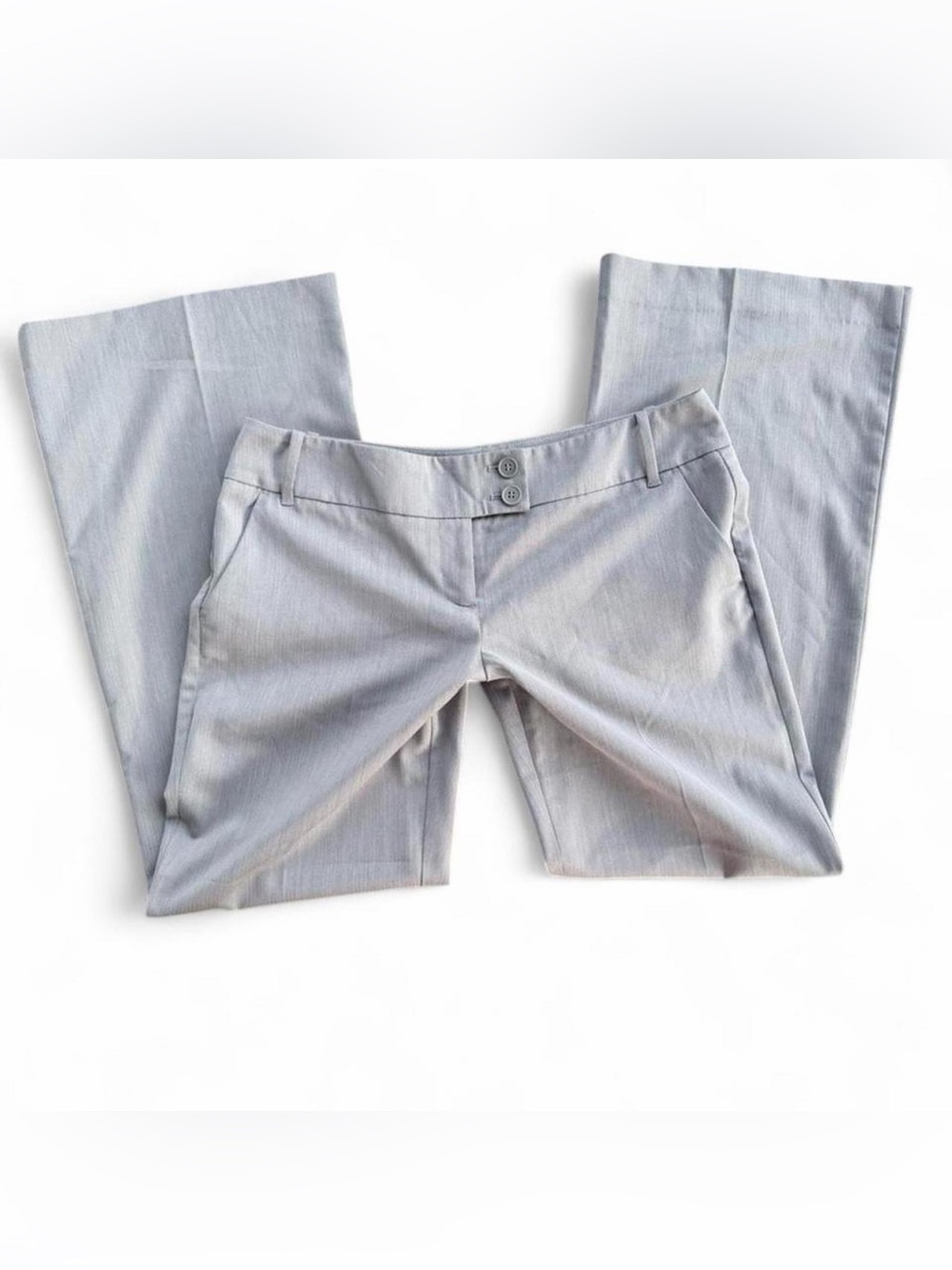 Light Gray Women's Dress Pants with Double button detail. Size 10. Wide Leg